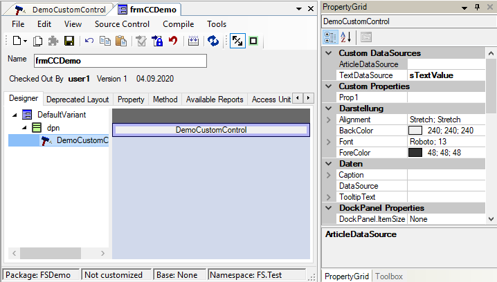 Custom Control Instance Datasource