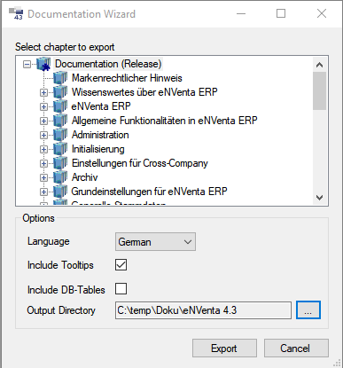 export-html-optionen