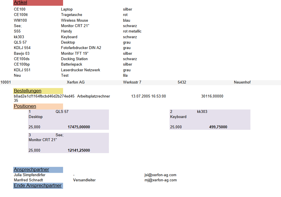 Report mit MultiColumns Ergebnis