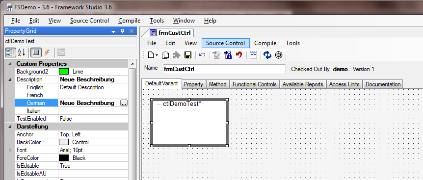 Custom Control Instance Properties