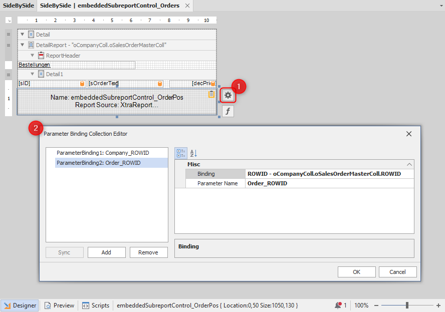 Parameter Binding im embeddedSubreportControl_OrderPos