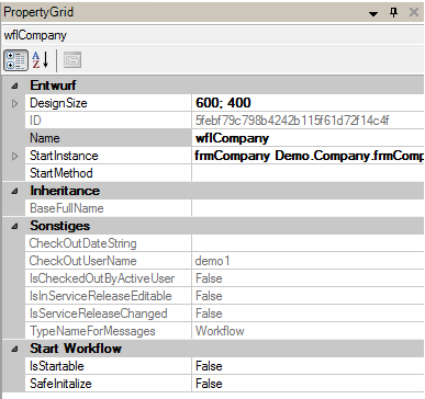 Properties eines Workflows