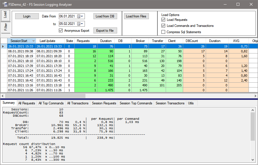 Session Logging Analyzer