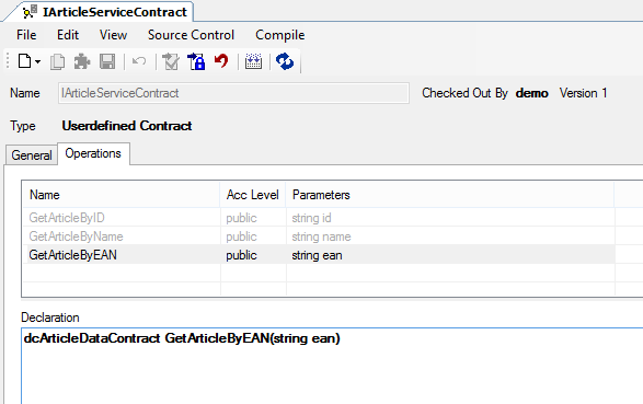 Service Contract Customizing