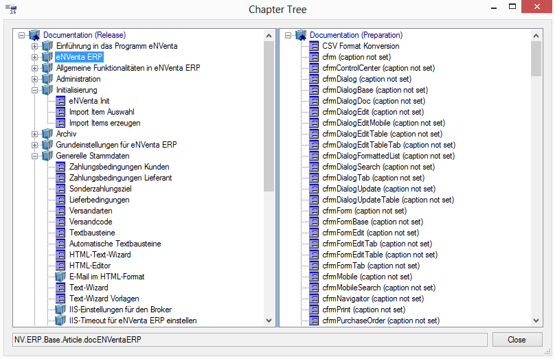 chapter-tree-organisation