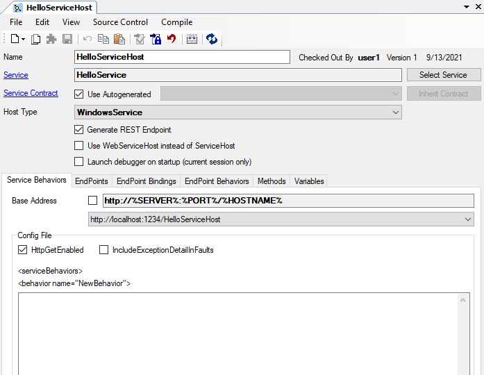 Service Host Properties