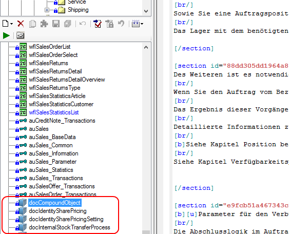 Documentation-Elemente im Namespace TreeView