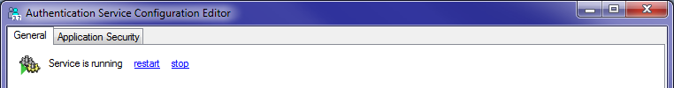 Authentication Service Configuration Editor Registerkarte General