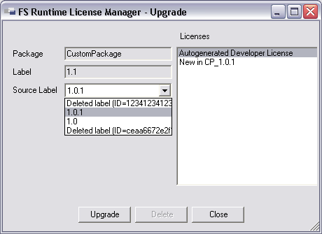 Runtime License Manager - Upgrade