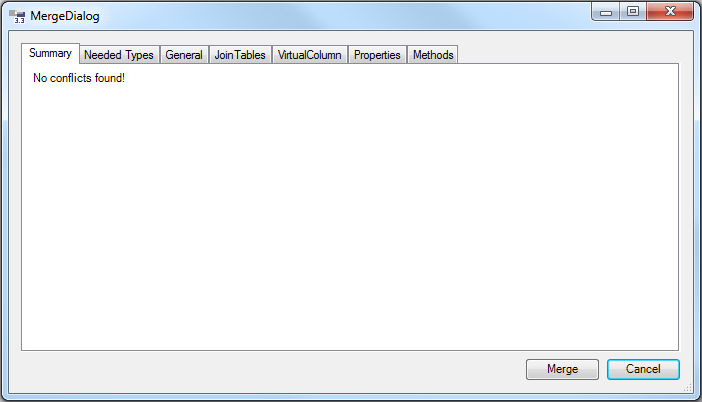 MergeDialog - Summary
