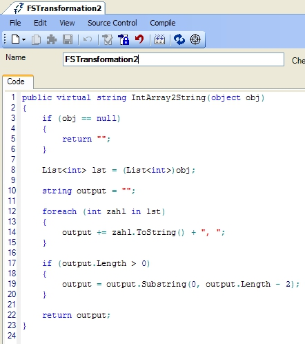 Komplexere Code-Transformation