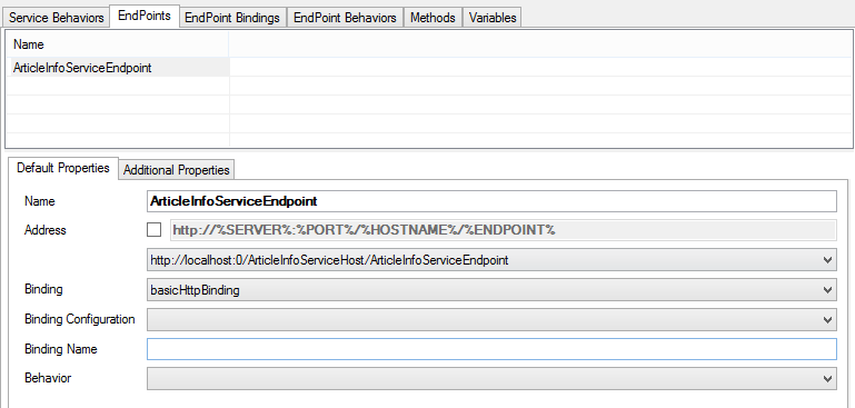 Registerkarte EndPoints