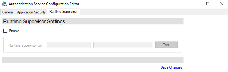 Authentication Service Configuration Editor Registerkarte Runtime Supervisor