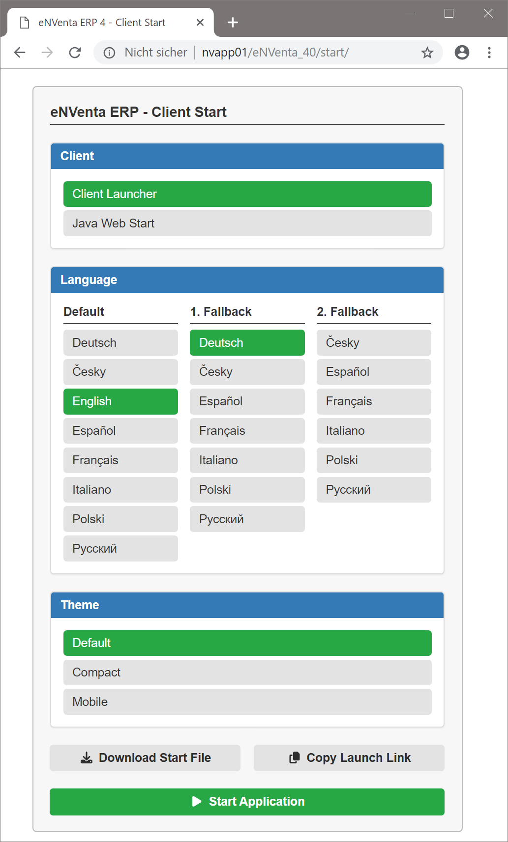Start Webseite