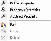 Property override Kontextmenü