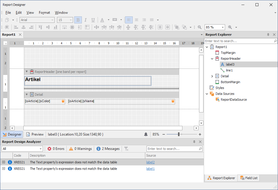 Read only Report Designer
