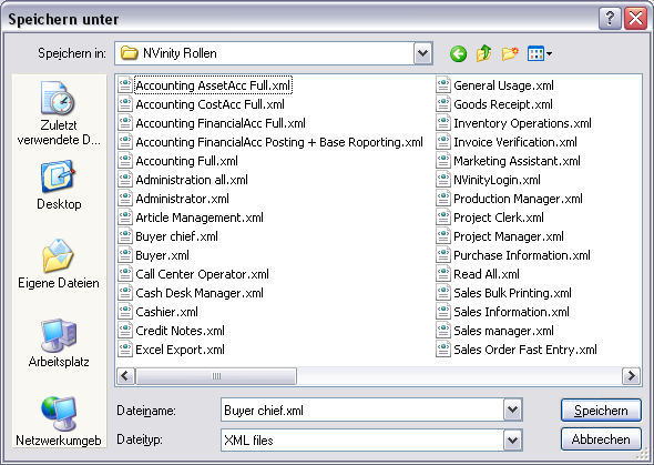 Export in XML-Datei