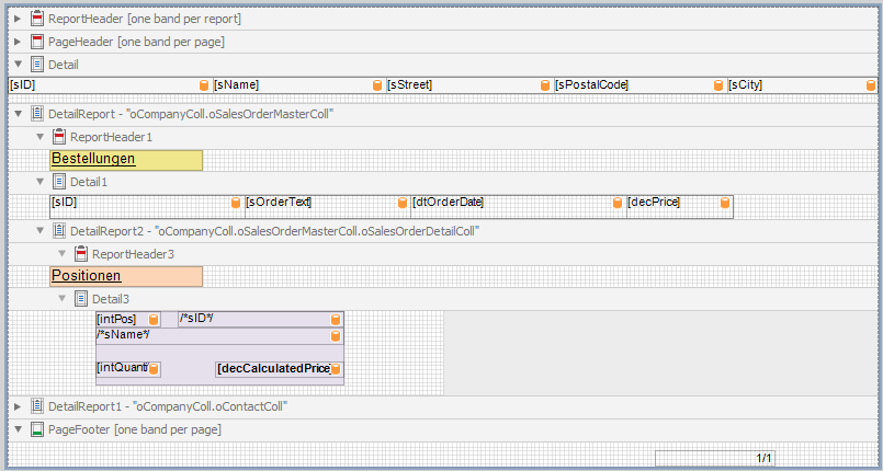 Report  mit MultiColumns Ergebnis im FSReport Designer