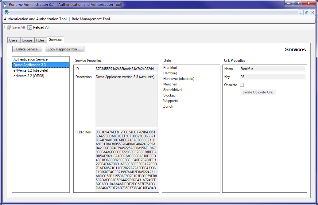 : Runtime Administration (Authentication and Authorisation Tool)