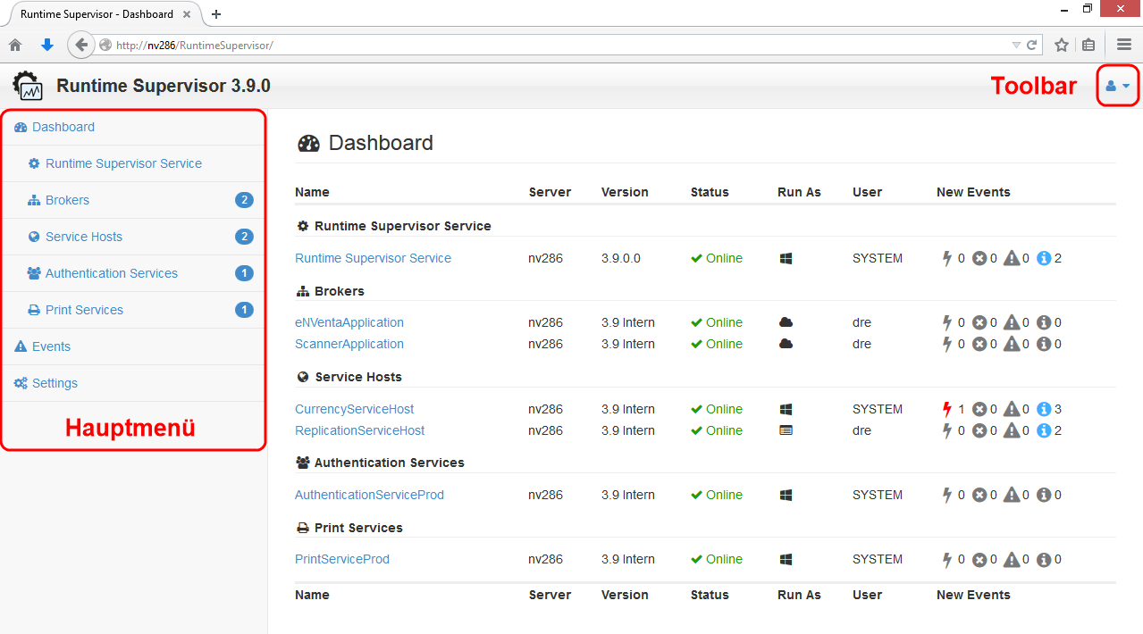 Web Application – Layout