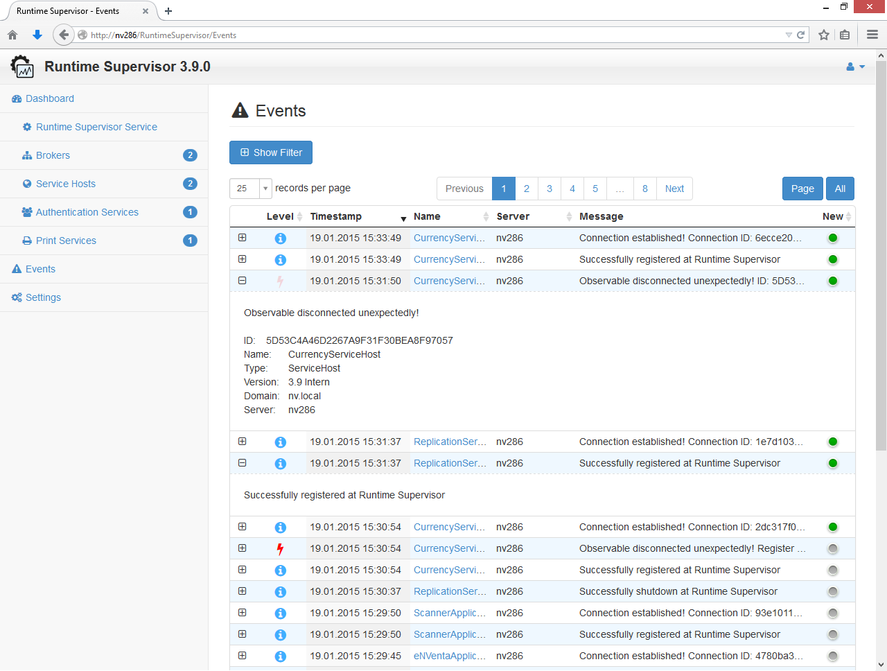 Web Application – Events