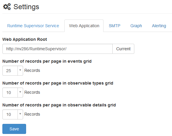 Settings - Web Application